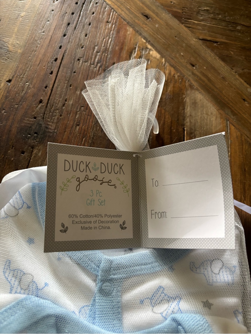 Duck Duck Goose Baby Light Blue Sleep & Play, Body Suit and Bib Gift Set 0-3 M - Picture 4 of 4